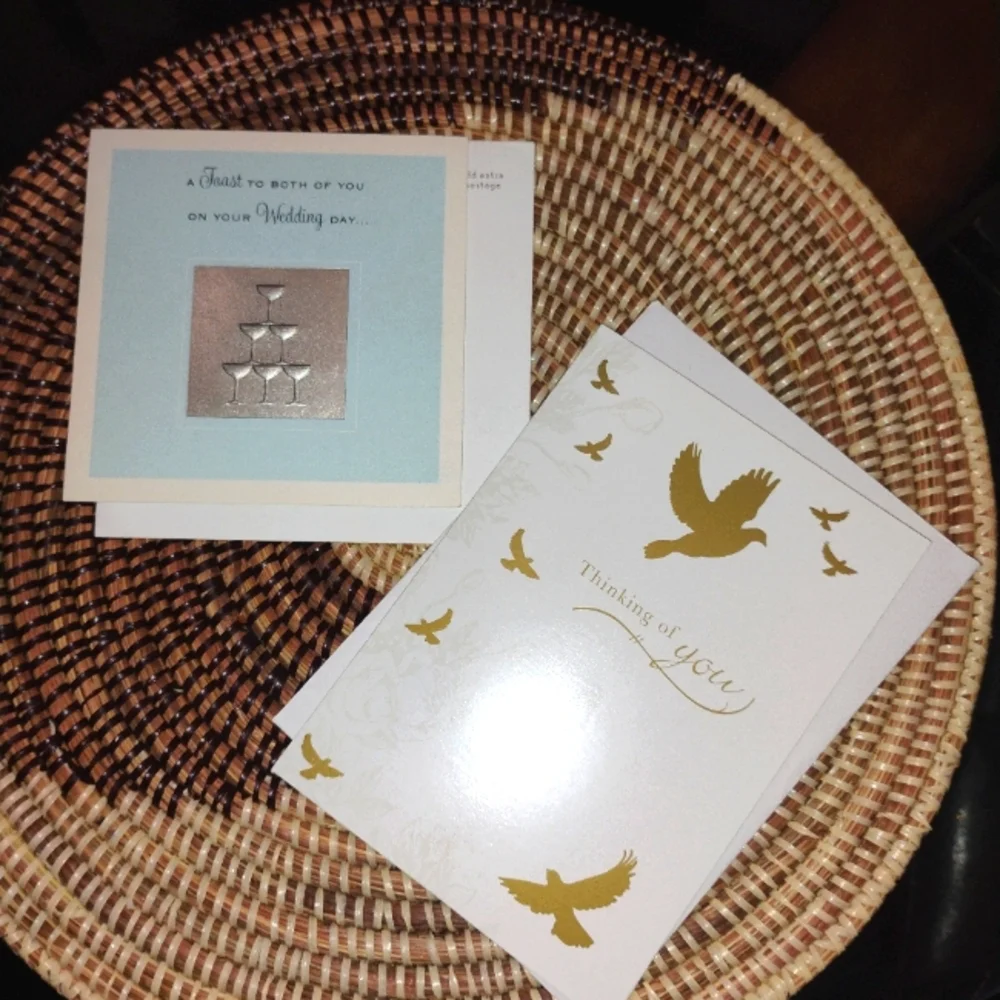 2 Greeting Cards - Wedding Celebration & Thinking of You NEW